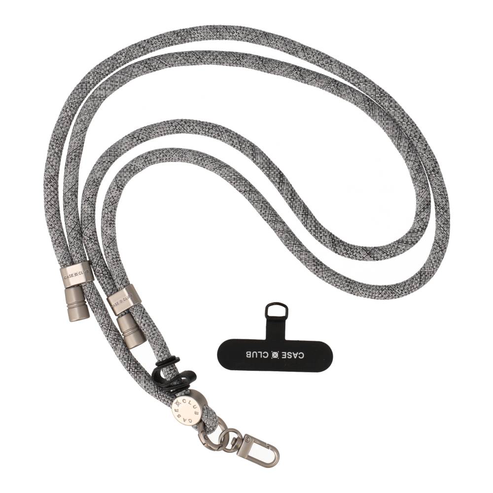 heather grey rope crossbody strap